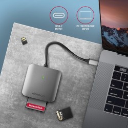 Axagon CRE-S3C czytnik kart USB 3.2 Gen 1 (3.1 Gen 1) Type-C Szary