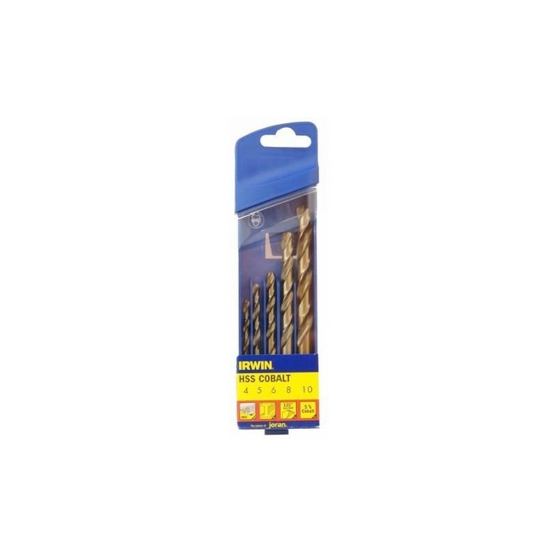 IRWIN wiertło kobalt kpl. 5szt. 4.0, 5.0, 6.0, 8.0, 10.0 mm IRWIN wiertło kobalt kpl. 5szt. 4.0, 5.0, 6.0, 8.0, 10.0 mm
