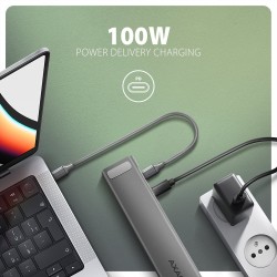 Koncentrator wieloportowy AXAGON HMC-10HLS, 4x USB-A i 2x USB-C, HDMI 4K/60Hz, RJ-45, SD/microSD, PD 100W