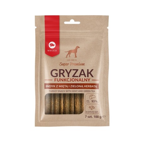 MACED Gryzak Funkcjonalny z Miętą i Zieloną Herbatą - gryzak dla psa - 100 g