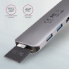 Axagon HMC-5 stacja dokująca Przewodowa USB 3.2 Gen 1 (3.1 Gen 1) Type-C Szary