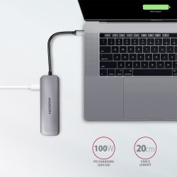Axagon HMC-5 stacja dokująca Przewodowa USB 3.2 Gen 1 (3.1 Gen 1) Type-C Szary