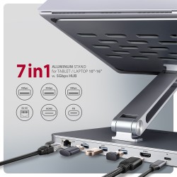 Stojak na laptop 10-16" + hub I/O 7 w 1 AXAGON