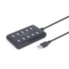 GEMBIRD HUB USB 2.0 10-PORTOWY, CZARNY