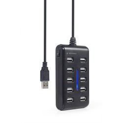 GEMBIRD HUB USB 2.0 10-PORTOWY, CZARNY