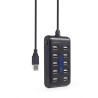 GEMBIRD HUB USB 2.0 10-PORTOWY, CZARNY