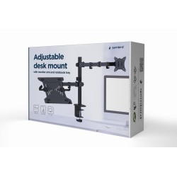 GEMBIRD BIURKOWE REGULOWANE RAMIĘ/UCHWYT Z RAMIENIEM NA MONITOR I PODSTAWKĄ NA NOTEBOOKA 17-32, 100X100MM, DO 9KG