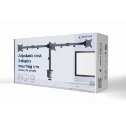 GEMBIRD BIURKOWE REGULOWANE RAMIĘ/UCHWYT NA 3 MONITORY 17-27, 100X100MM, DO 7KG