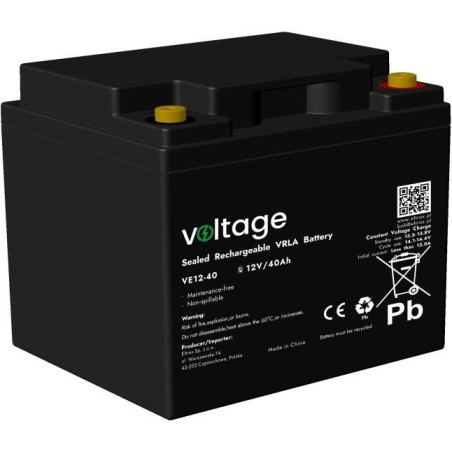 Akumulator AGM Voltage 12V 40Ah VE12-40 (Żywotność 6-9 lat)