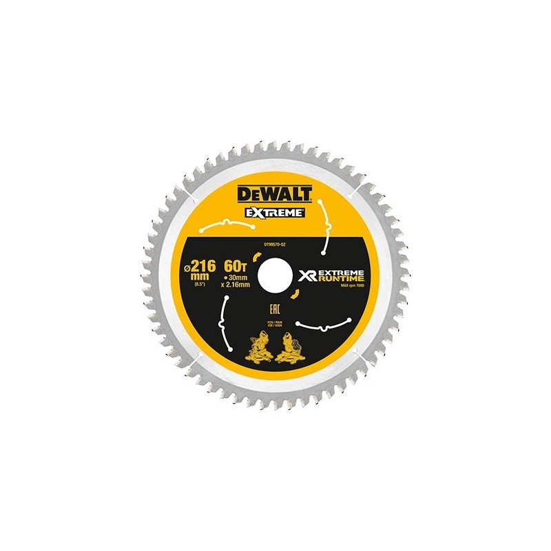 DeWALT DT99570-QZ ostrze do piły tarczowej 21,6 cm 1 szt. DeWALT DT99570-QZ ostrze do piły tarczowej 21,6 cm 1 szt.