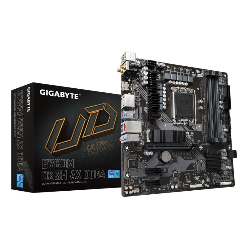 GIGABYTE B760M DS3H AX DDR4 płyta główna Intel B760 Express LGA 1700 micro ATX GIGABYTE B760M DS3H AX DDR4 płyta główna Intel B760 Express LGA 1700 micro ATX