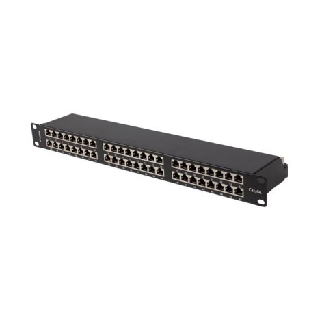 PATCH PANEL 48 PORT 1U 19" KAT.6A FTP EKRANOWANY CZARNY LANBERG