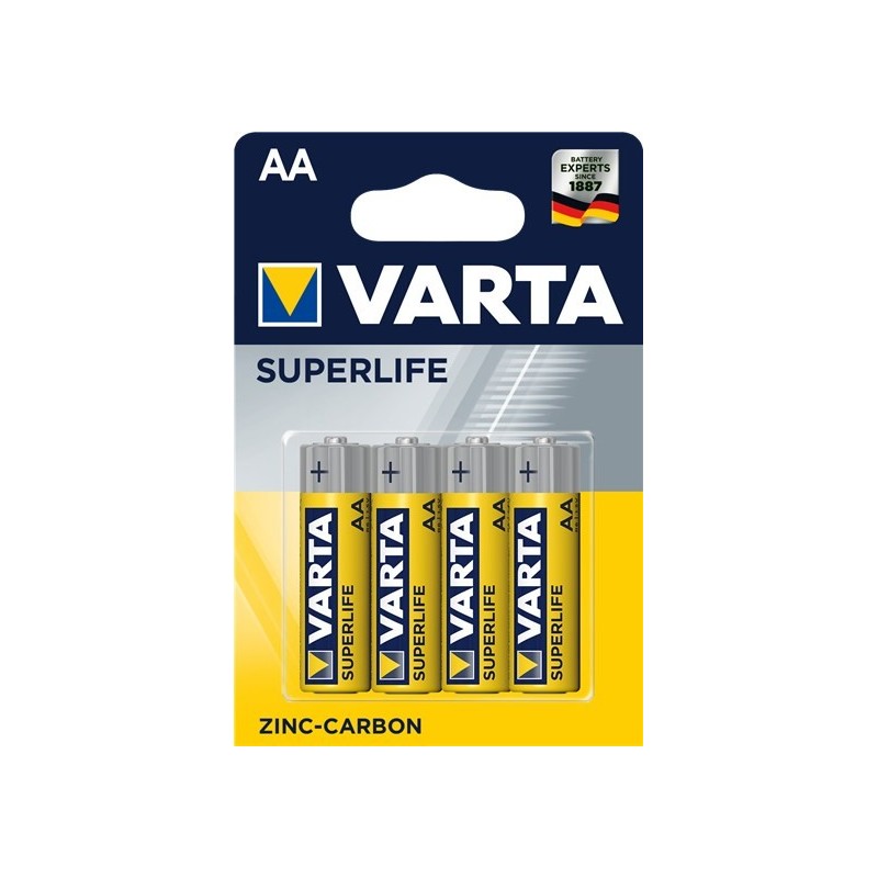 Zestaw baterii cynkowo-węglowe VARTA Superlife R6 AA (Zn-C x 4) Zestaw baterii cynkowo-węglowe VARTA Superlife R6 AA (Zn-C x 4)