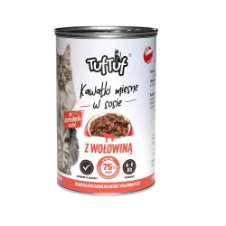 Tuf Tuf kawałki mięsne z wołowiną dla kota puszka 415g