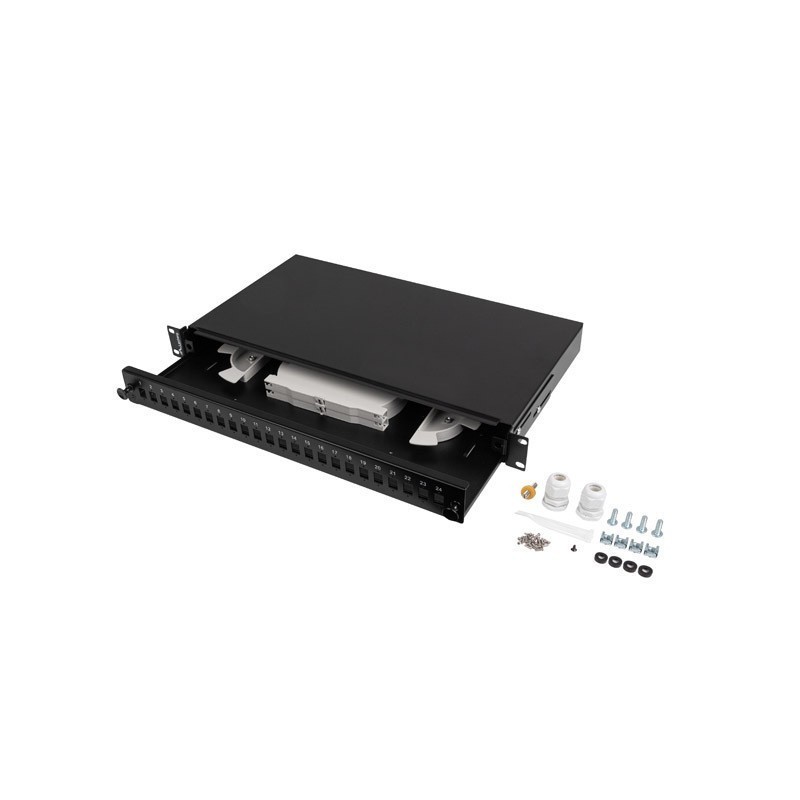 Lanberg FOP1-24SS-LDB panel krosowniczy 1U