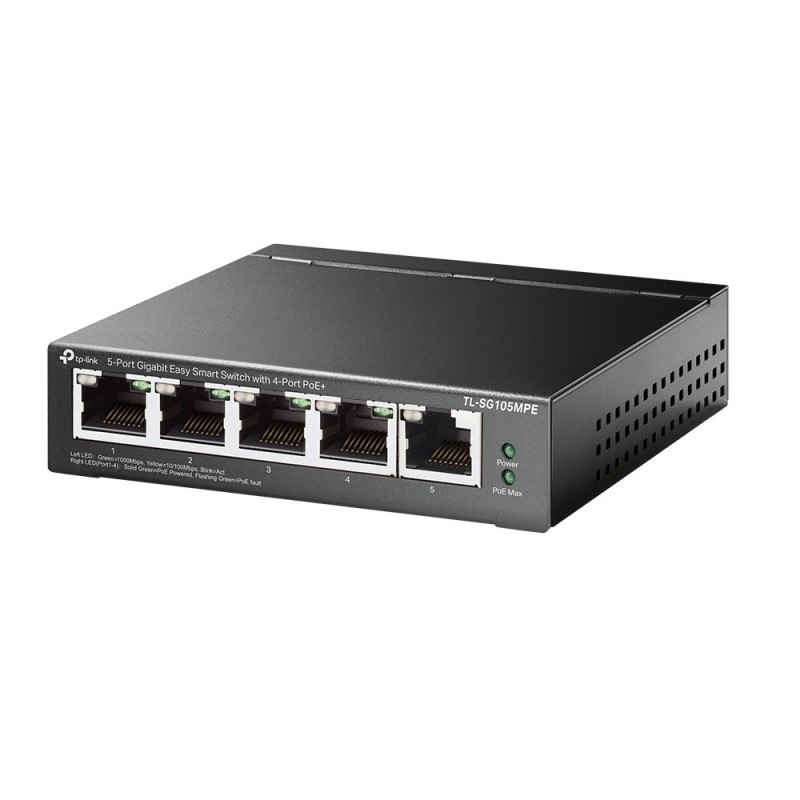 TP-Link TL-SG105MPE łącza sieciowe L2 Gigabit Ethernet (10/100/1000) Obsługa PoE Czarny TP-Link TL-SG105MPE łącza sieciowe L2 Gigabit Ethernet (10/100/1000) Obsługa PoE Czarny