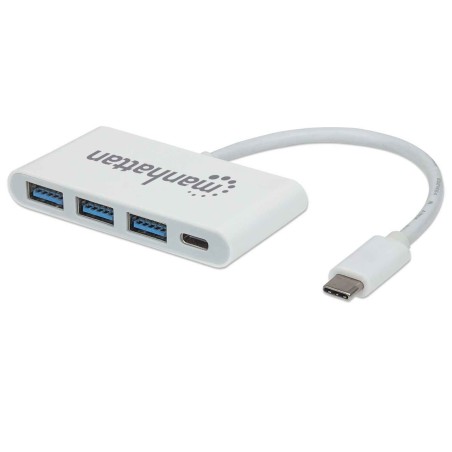 Manhattan 163552 huby i koncentratory USB 3.2 Gen 1 (3.1 Gen 1) Type-C 5000 Mbit/s Biały