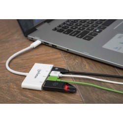 Manhattan 163552 huby i koncentratory USB 3.2 Gen 1 (3.1 Gen 1) Type-C 5000 Mbit/s Biały