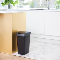 Rotho kosz na śmieci obrotowy TWIST srebrny 10L