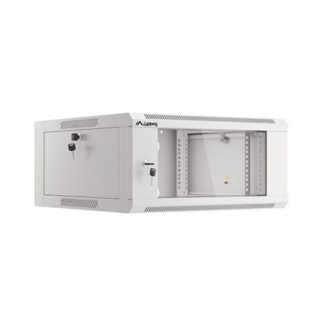 SZAFA INSTALACYJNA RACK WISZĄCA 19" 4U 600 SZARA DRZWI SZKLANE LANBERG (ZŁOŻONA)