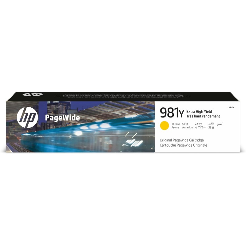 HP Oryginalny żółty wkład atramentowy 981Y PageWide o bardzo dużej pojemności HP Oryginalny żółty wkład atramentowy 981Y PageWide o bardzo dużej pojemności