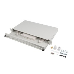 Przełącznica światłowodowa LANBERG 24xSC simplex / 24xLC duplex Rack 19" 1U szara + akcesoria