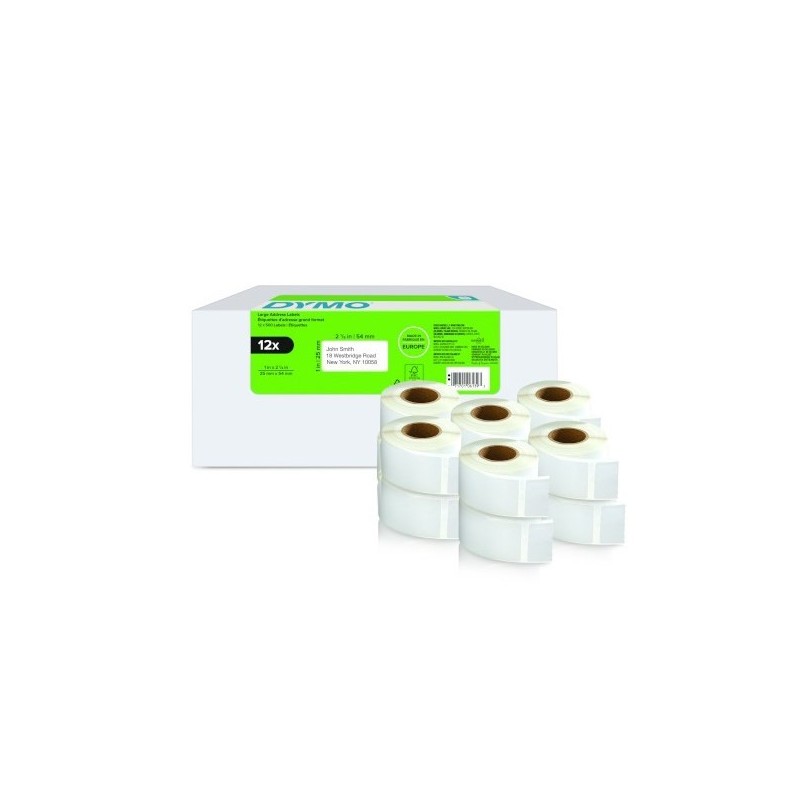 Etykiety DYMO LW-Rücksendeetiketten Vorteilspack 25x54mm 12 Rol 500 sztuk Etykiety DYMO LW-Rücksendeetiketten Vorteilspack 25x54mm 12 Rol 500 sztuk