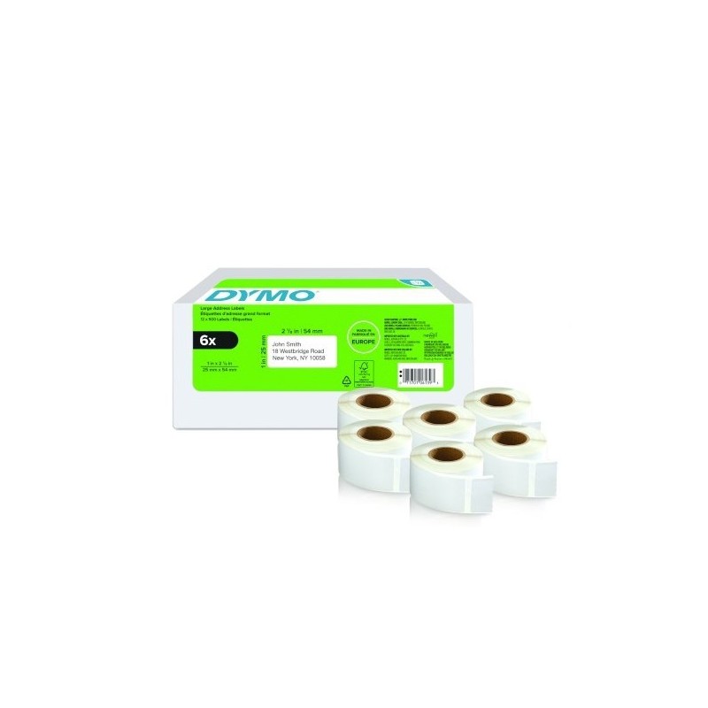 DYMO LW-Rücksendeadress-Etiketten groß 25x54mm 6x 500St./Rol. DYMO LW-Rücksendeadress-Etiketten groß 25x54mm 6x 500St./Rol.