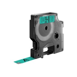 DYMO D1 - Standard Etykiety - Czarny na zielonym - 12mm x 7m