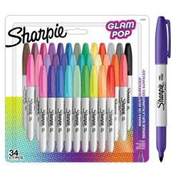 Sharpie 2198891 marker 34 szt. Końcówka cienka Czarny, Zielony, Pomarańczowy, Różowy, Fioletowy, Czerwony, Żółty