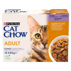 PURINA Cat Chow Jagnięcina, zielona fasolka - mokra karma dla kota - 10x85 g
