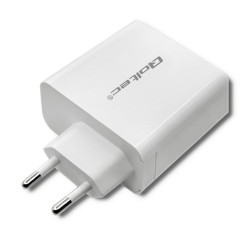 Qoltec 51715 Ładowarka sieciowa | 63W | 5-20V | 1.5-3A | USB typ C PD | USB QC 3.0 | Biała
