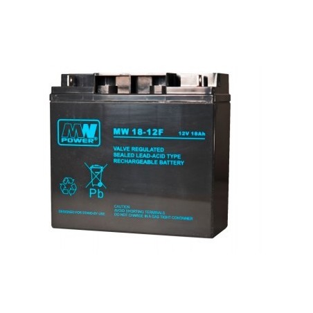 Akumulator MPL MW POWER MW 18-12F kwasowo-ołowiowy AGM bezobsługowy 12 V 18 Ah Czarny