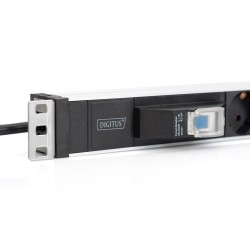 Digitus Listwa zasilająca PDU 19" Rack, 6x schuko, 2.0m, 1x wtyk unischuko, 16A, wyłącznik nadprądowy, profil aluminiowy