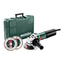 Metabo szlifierka kątowa 125 /WEQ 1400-125 1400W elektronika + 2 tarcze diamentowe walizka