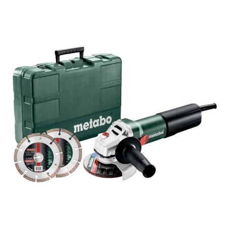 Metabo szlifierka kątowa 125 /WEQ 1400-125 1400W elektronika + 2 tarcze diamentowe walizka