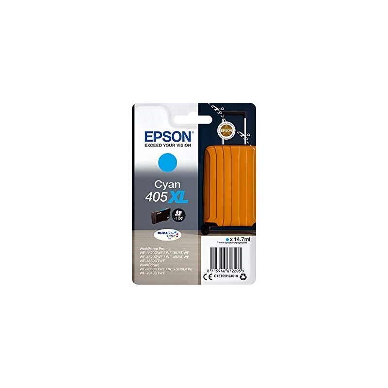 Epson 405XL DURABrite Ultra Ink nabój z tuszem 1 szt. Oryginalny Wysoka (XL) wydajność Cyjan Epson 405XL DURABrite Ultra Ink nabój z tuszem 1 szt. Oryginalny Wysoka (XL) wydajność Cyjan
