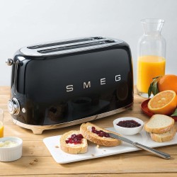 Toster Smeg TSF02BLEU czarny 4 kromek, metalowa obudowa