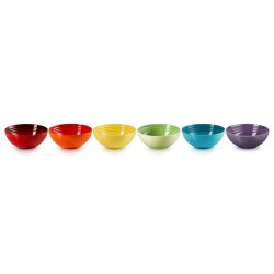 Le Creuset Signature Miseczki na płatki zbożowe Zestaw 6 szt. kamionka 16cm tęczowy