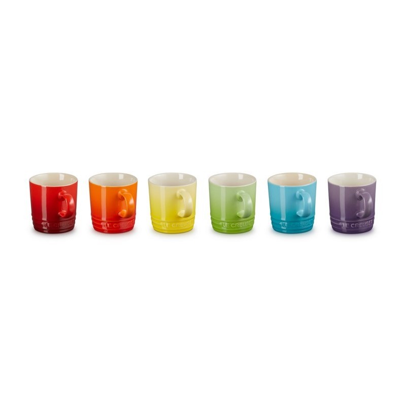 Le Creuset Signature Espresso Kubki Zestaw 6 sztuk 100ml tęczowy