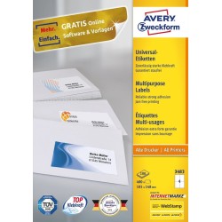 Avery 3483 samoprzylepne etykiety Prostokąt Na stałe Biały 400 szt.
