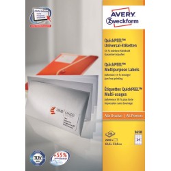 Avery 3658Z samoprzylepne etykiety Prostokąt Biały 2400 szt.