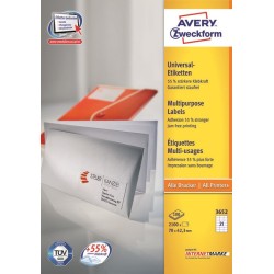 Avery 3652Z samoprzylepne etykiety Prostokąt Biały 2100 szt.