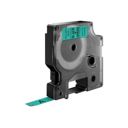 DYMO D1 - Standard Etykiety - Czarny na zielonym - 9mm x 7m