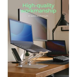 Podstawka pod laptopa ICY BOX IB-NH300 Srebrny Aluminium Silikon 43.2 cm (17") 3 kg 15 cm