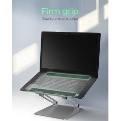 Podstawka pod laptopa ICY BOX IB-NH300 Srebrny Aluminium Silikon 43.2 cm (17") 3 kg 15 cm