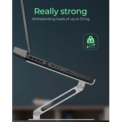 Podstawka pod laptopa ICY BOX IB-NH300 Srebrny Aluminium Silikon 43.2 cm (17") 3 kg 15 cm