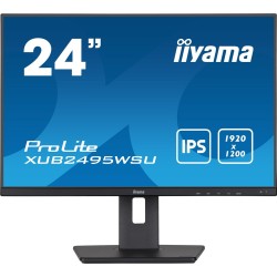 Monitor IIYAMA XUB2495WSU-B5 24.1inch ETE WUXGA IPS-panel 300cd/m2 VGA HDMI DisplayPort 5ms Speakers 15cm Height adjustable