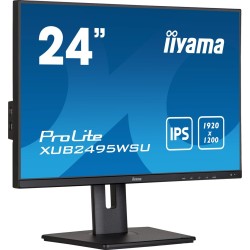 Monitor IIYAMA XUB2495WSU-B5 24.1inch ETE WUXGA IPS-panel 300cd/m2 VGA HDMI DisplayPort 5ms Speakers 15cm Height adjustable