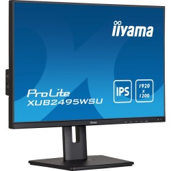 Monitor IIYAMA XUB2495WSU-B5 24.1inch ETE WUXGA IPS-panel 300cd/m2 VGA HDMI DisplayPort 5ms Speakers 15cm Height adjustable